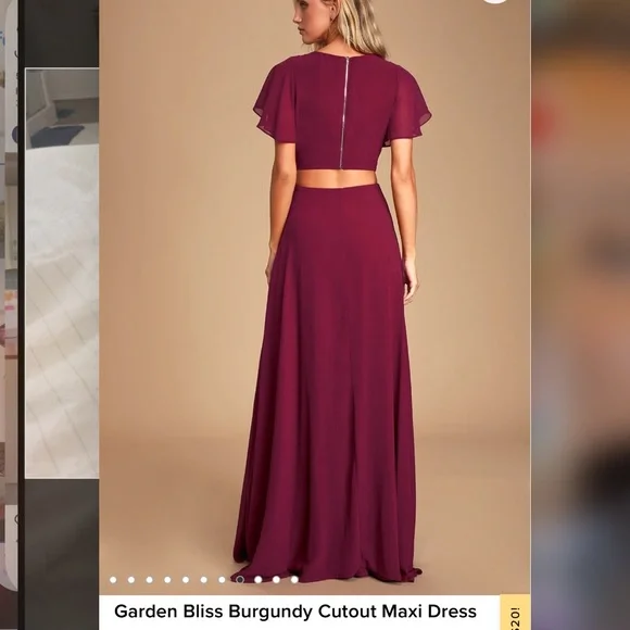 garden bliss burgundy cutout maxi dress Princess Polly Women's Celena Floral Burnout Maxi Dress - Red